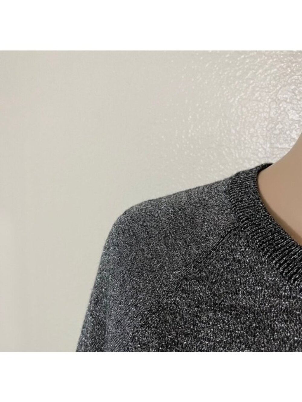 Equipment Femme Silver Metallic Wool Knit Pullover Sweater Top Medium M - Picture 2 of 6